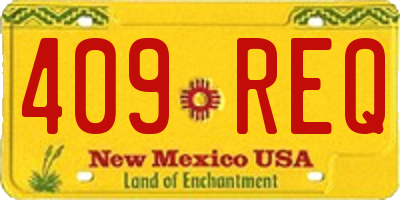 NM license plate 409REQ