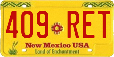 NM license plate 409RET