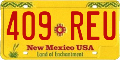 NM license plate 409REU