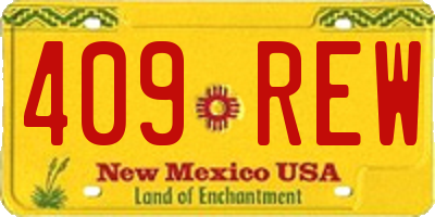 NM license plate 409REW