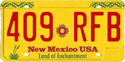 NM license plate 409RFB