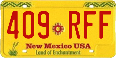 NM license plate 409RFF