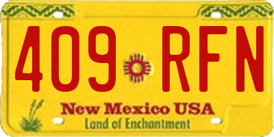 NM license plate 409RFN