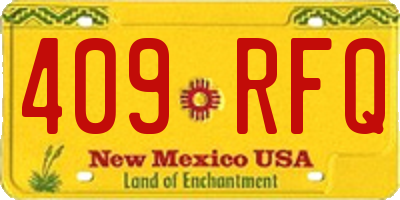 NM license plate 409RFQ