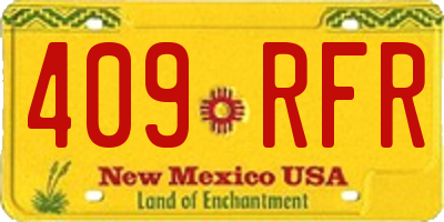 NM license plate 409RFR
