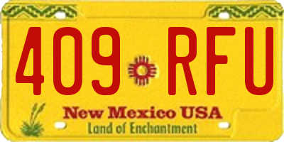 NM license plate 409RFU