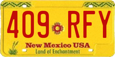 NM license plate 409RFY