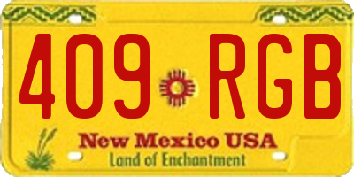 NM license plate 409RGB
