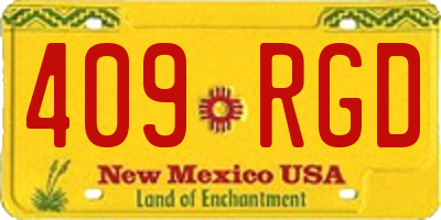 NM license plate 409RGD