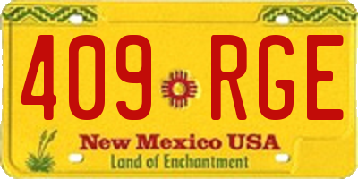 NM license plate 409RGE