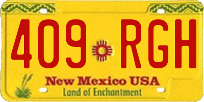 NM license plate 409RGH