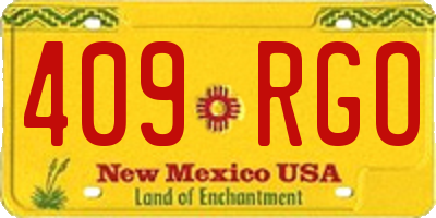 NM license plate 409RGO