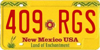 NM license plate 409RGS