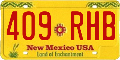 NM license plate 409RHB