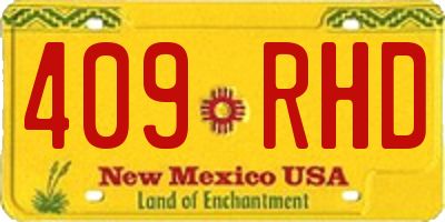 NM license plate 409RHD