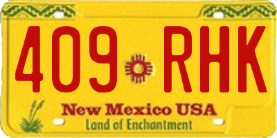 NM license plate 409RHK