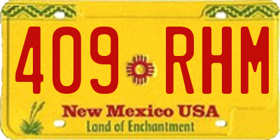 NM license plate 409RHM