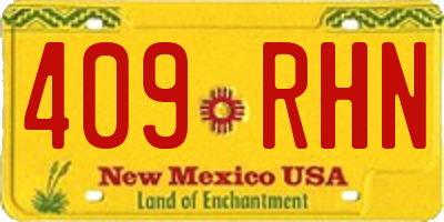 NM license plate 409RHN