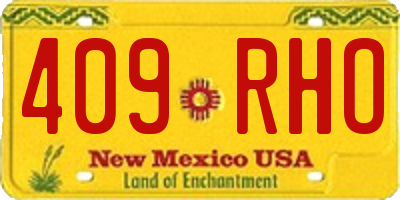 NM license plate 409RHO