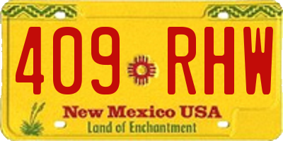 NM license plate 409RHW