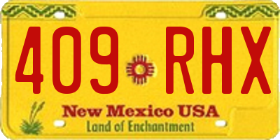 NM license plate 409RHX