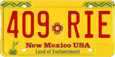 NM license plate 409RIE