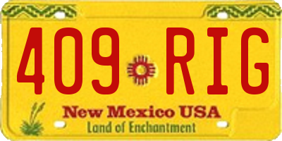 NM license plate 409RIG
