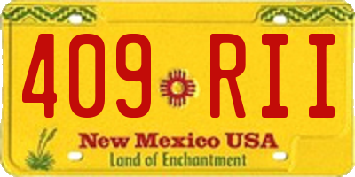 NM license plate 409RII