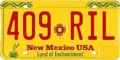 NM license plate 409RIL