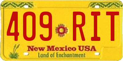 NM license plate 409RIT