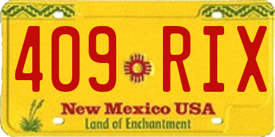 NM license plate 409RIX