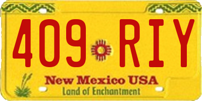 NM license plate 409RIY