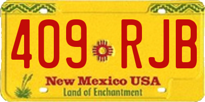 NM license plate 409RJB