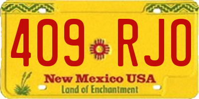 NM license plate 409RJO