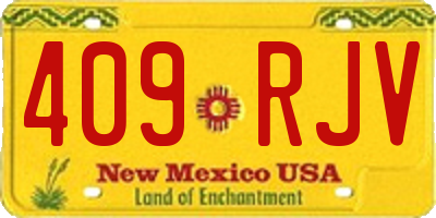 NM license plate 409RJV