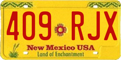 NM license plate 409RJX