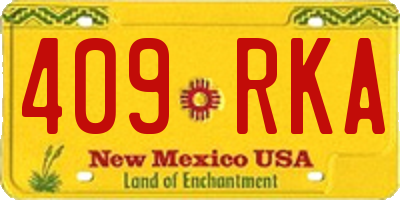 NM license plate 409RKA