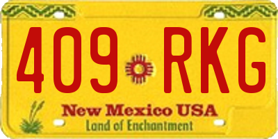 NM license plate 409RKG