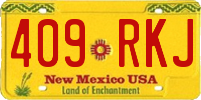 NM license plate 409RKJ
