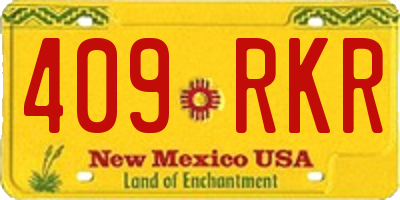 NM license plate 409RKR