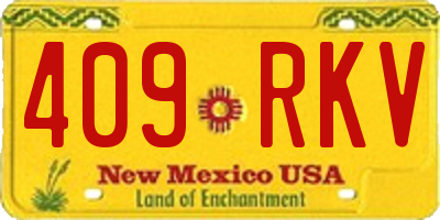 NM license plate 409RKV