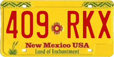 NM license plate 409RKX