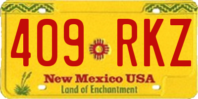 NM license plate 409RKZ