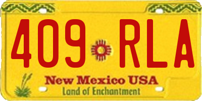 NM license plate 409RLA