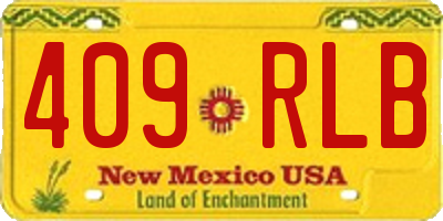 NM license plate 409RLB