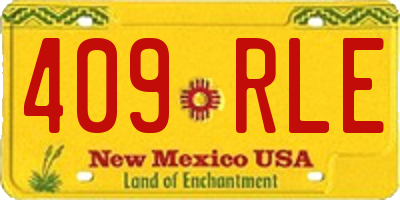 NM license plate 409RLE