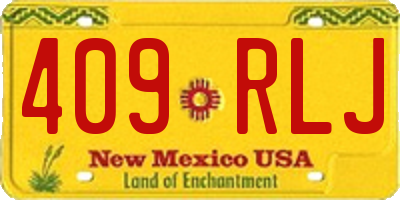 NM license plate 409RLJ