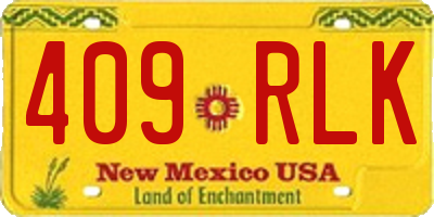 NM license plate 409RLK