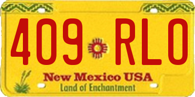 NM license plate 409RLO