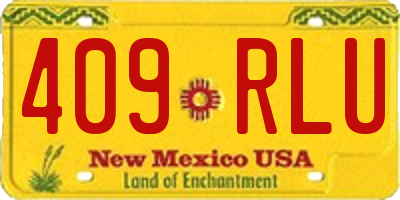 NM license plate 409RLU